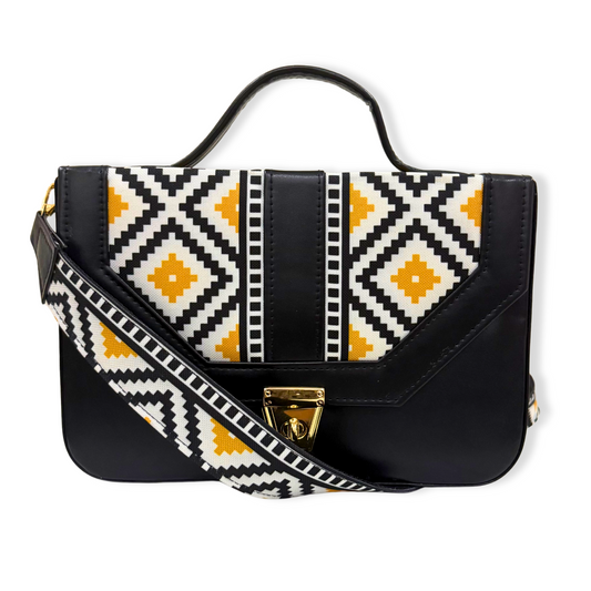 Yellow Noir Box Crossbody Bag