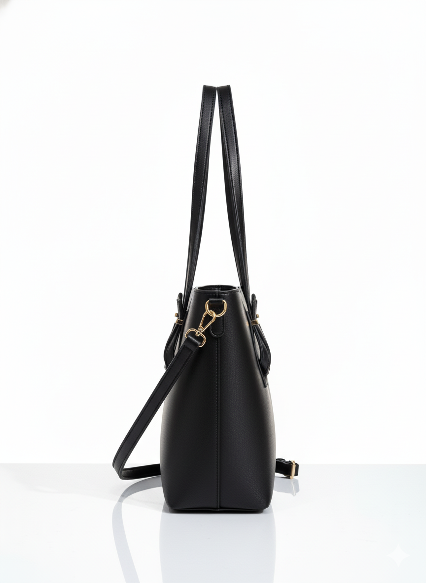 Set of 2: Black Duo: Everyday Essential Tote & Gilded Glamour Purse Crossbody Bag (SAVE Rs. 500)