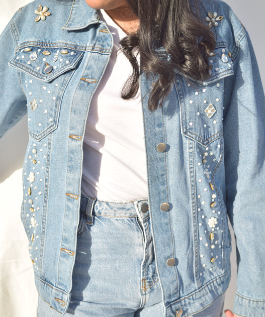 Jeweled Tucker Denim Jacket