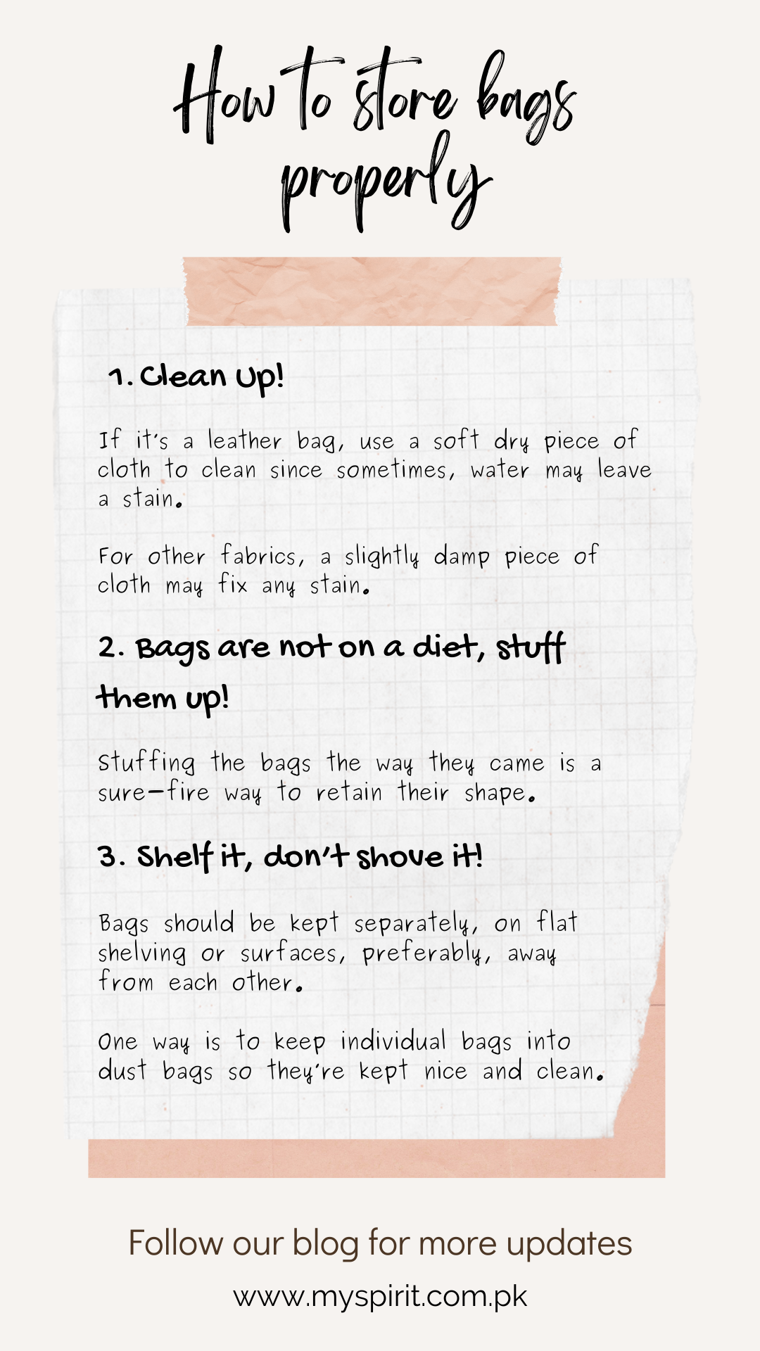 How to store bags properly Spirit Pakistan