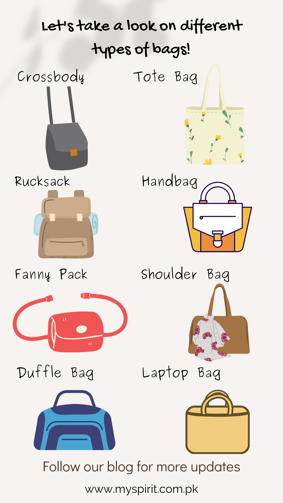 Types of bags Spirit bags Pakistan