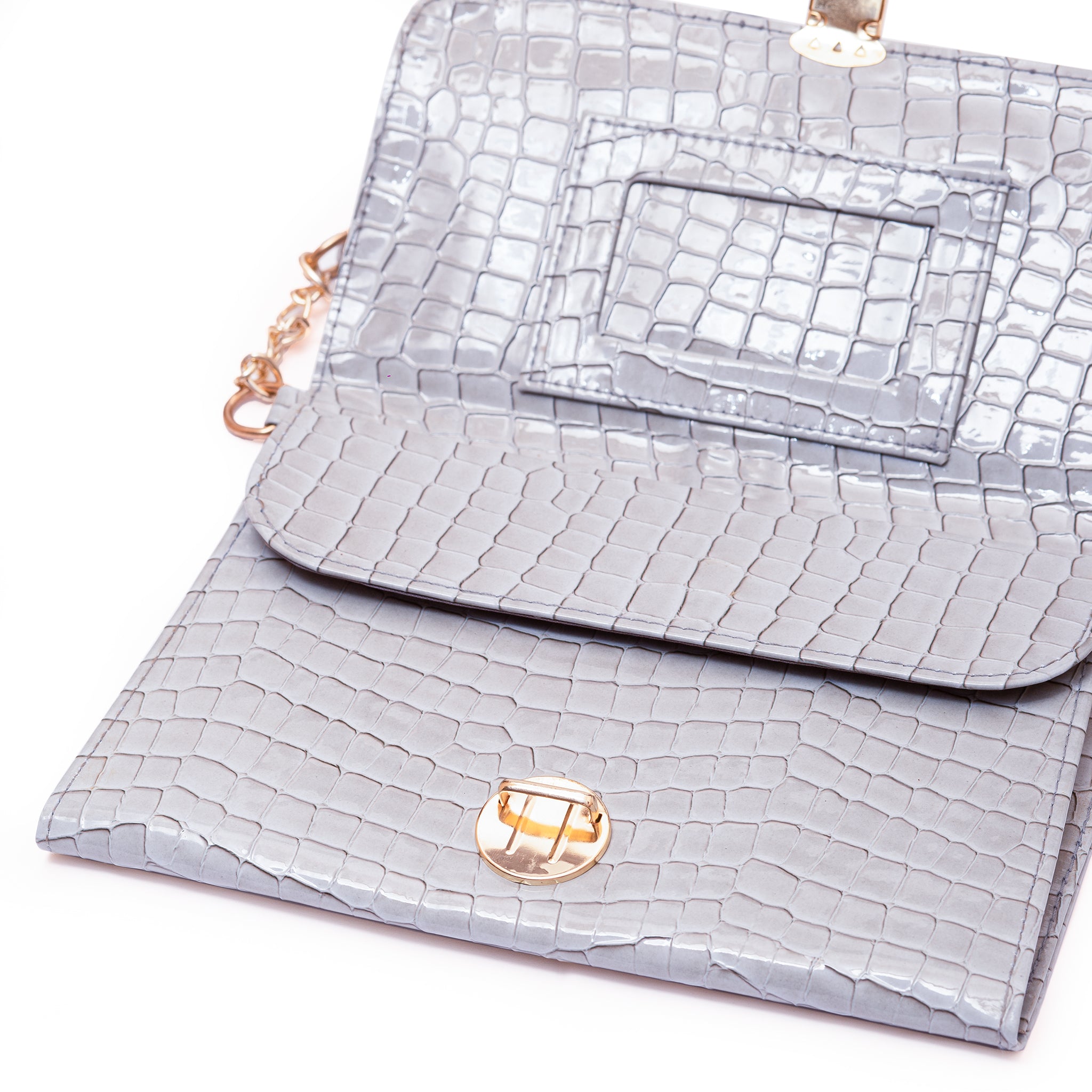 Gilded Glamour Purse - Ice Blue