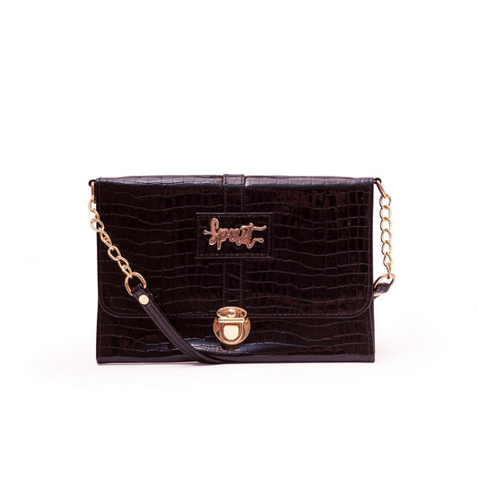 Gilded Glamour Purse - Jet Black