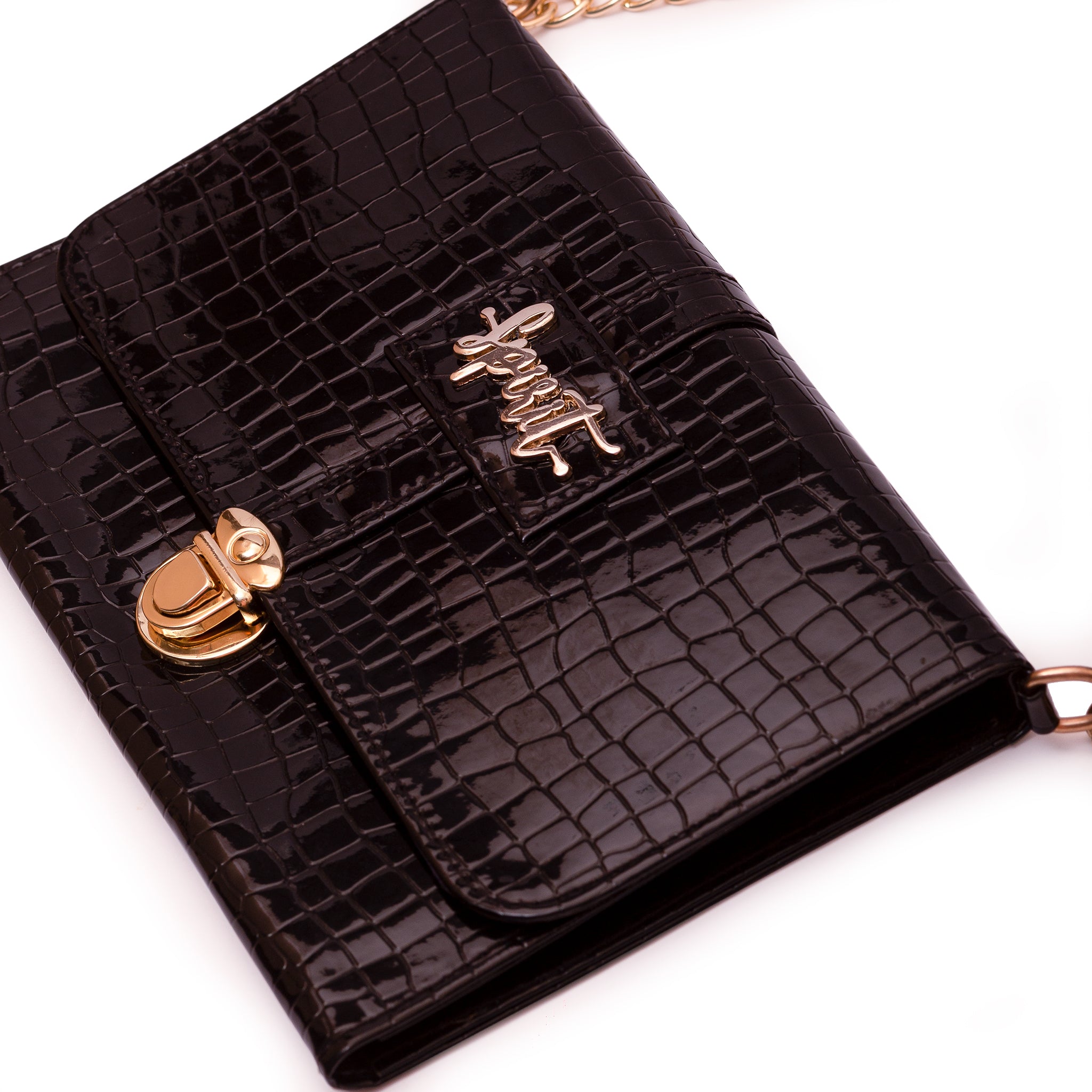 Gilded Glamour Purse - Jet Black