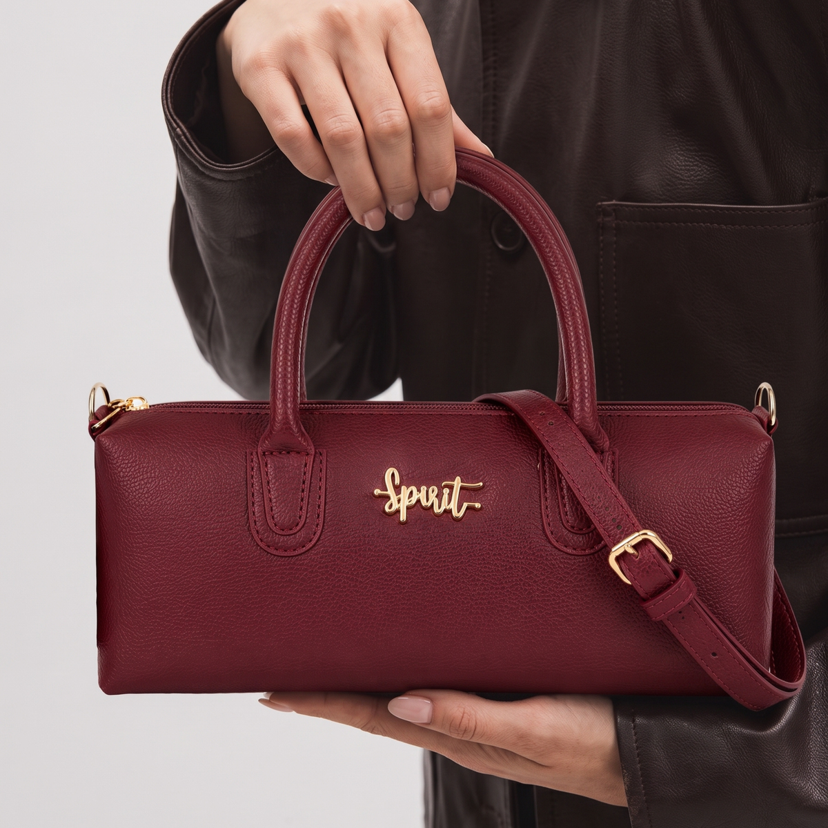 Mini Barrel Crossbody - Maroon