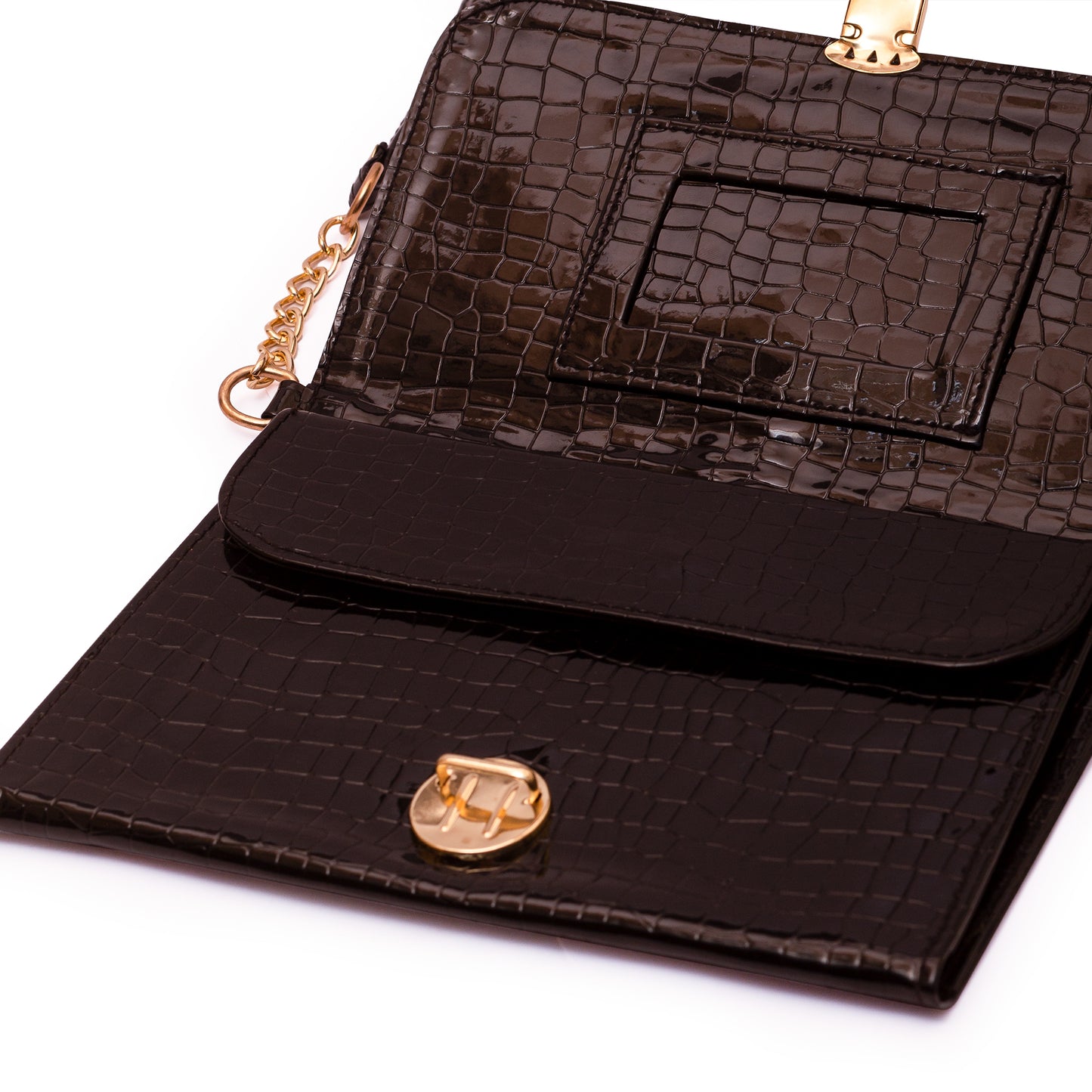 Gilded Glamour Purse - Jet Black