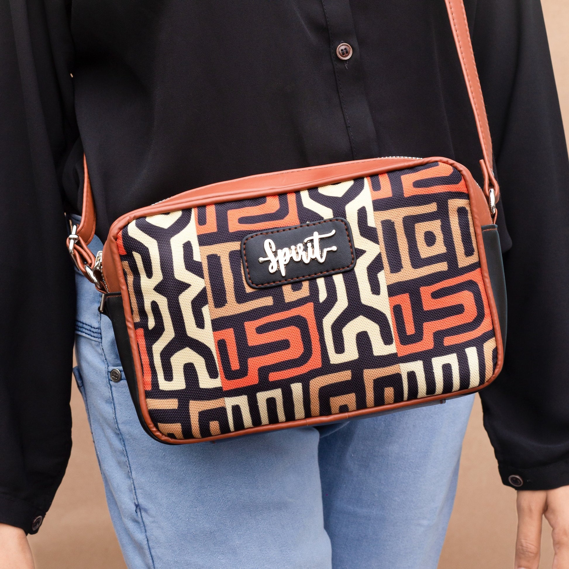 Twin-Zipper Crossbody Bag