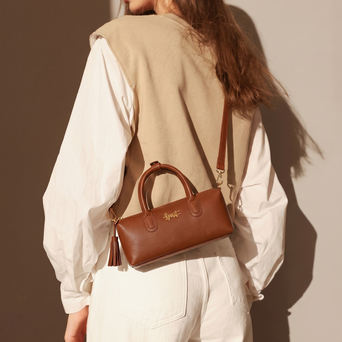 Mini Barrel Crossbody - Chocolate Brown