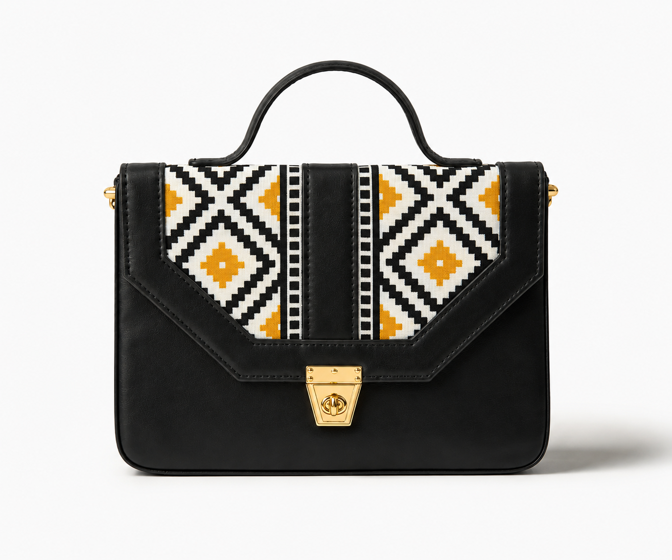 Yellow Noir Box Crossbody Bag