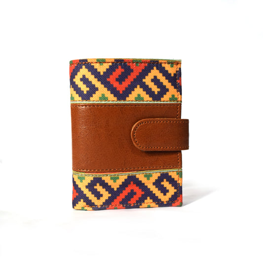 Ethnic Bi-Fold Mini Wallet - Bronze