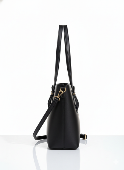 Set of 2: Black Duo: Everyday Essential Tote & Gilded Glamour Purse Crossbody Bag (SAVE Rs. 500)