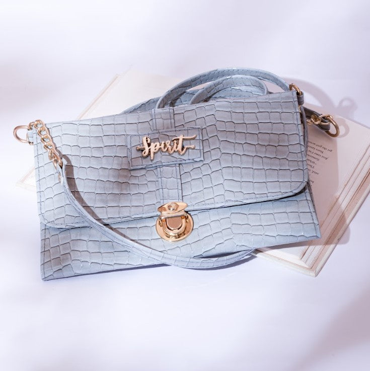 Gilded Glamour Purse - Ice Blue