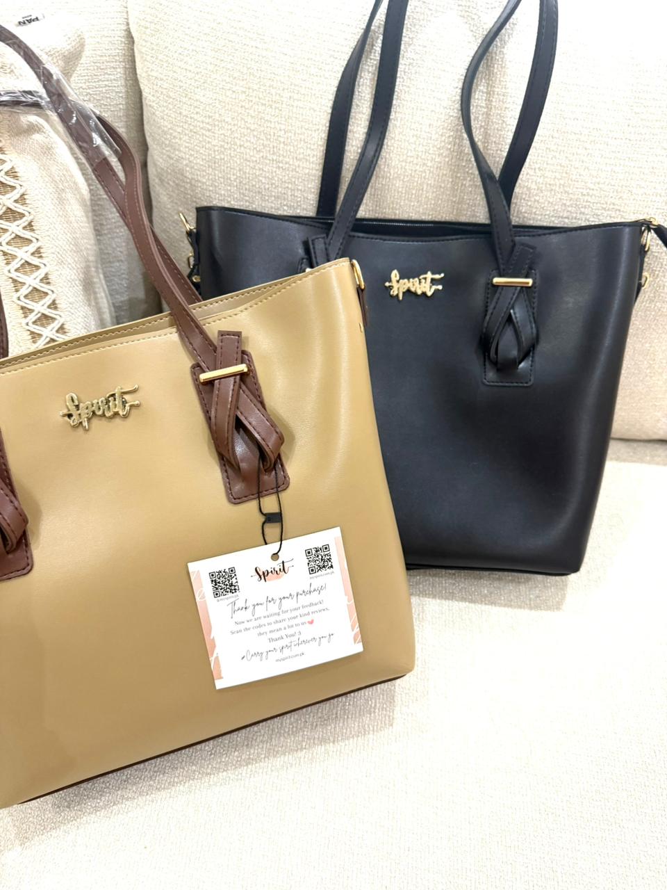 Set of 2: Classic Totes - Ivory & Black (SAVE RS.1000/-)