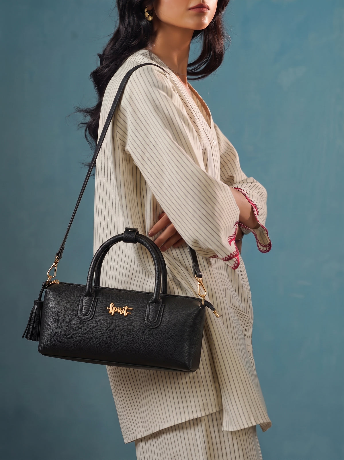 Mini Barrel Crossbody - Black