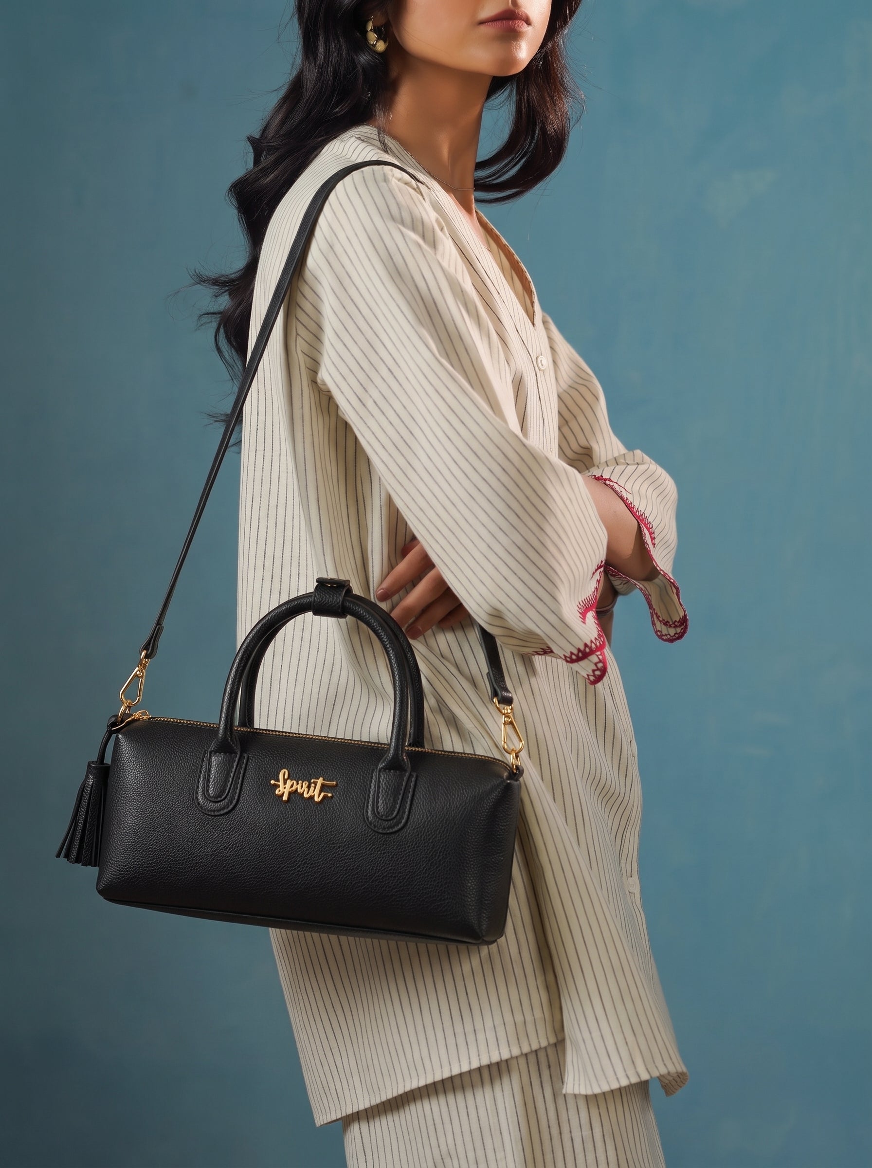 Mini Barrel Crossbody - Black