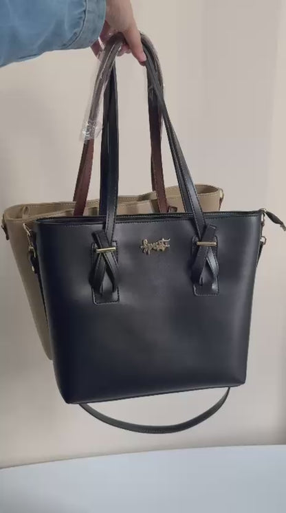 Set of 2: Classic Totes - Ivory & Black (SAVE RS.1000/-)